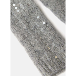 Mint Velvet Grey Sequin Wool Blend Knit Hand Warmers